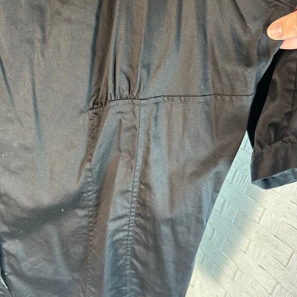 Lane Bryant blouse black button up 3/4 length sleeve Lagenlook goth plus size - Picture 6 of 11